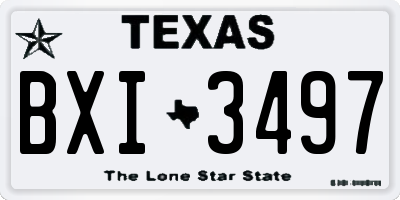 TX license plate BXI3497