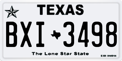 TX license plate BXI3498