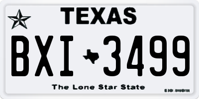 TX license plate BXI3499