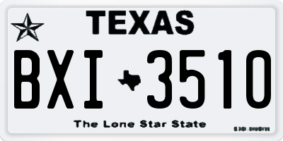 TX license plate BXI3510
