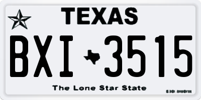 TX license plate BXI3515