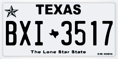 TX license plate BXI3517