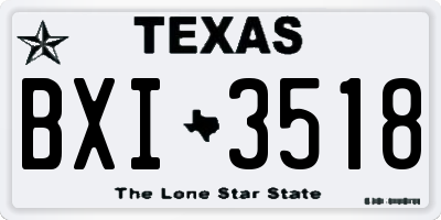 TX license plate BXI3518