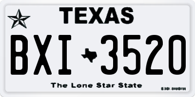 TX license plate BXI3520