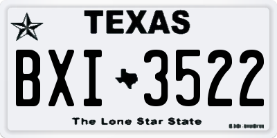 TX license plate BXI3522