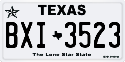 TX license plate BXI3523