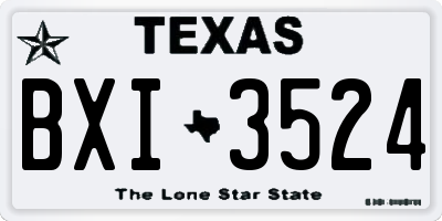 TX license plate BXI3524