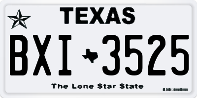 TX license plate BXI3525