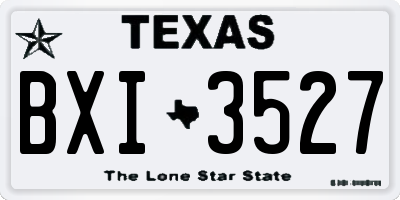 TX license plate BXI3527