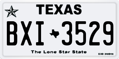 TX license plate BXI3529
