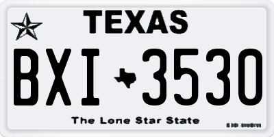 TX license plate BXI3530