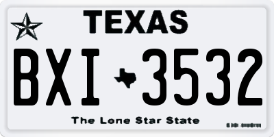 TX license plate BXI3532