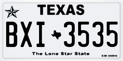 TX license plate BXI3535