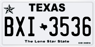 TX license plate BXI3536