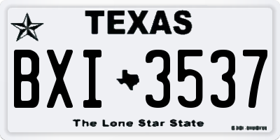 TX license plate BXI3537