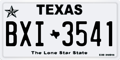 TX license plate BXI3541
