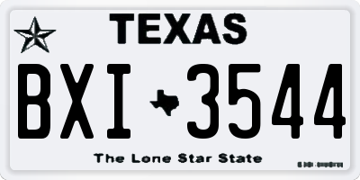 TX license plate BXI3544