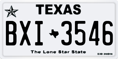 TX license plate BXI3546