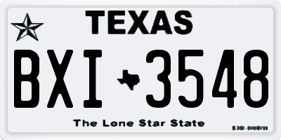 TX license plate BXI3548
