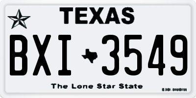 TX license plate BXI3549
