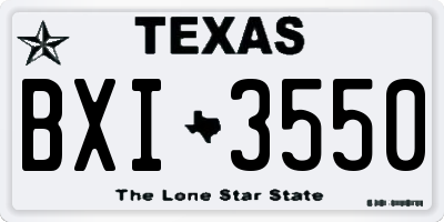 TX license plate BXI3550