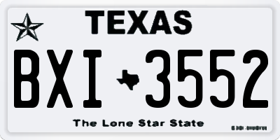 TX license plate BXI3552