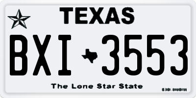 TX license plate BXI3553