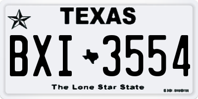 TX license plate BXI3554