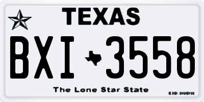 TX license plate BXI3558