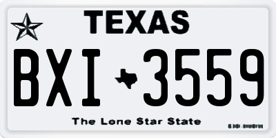 TX license plate BXI3559
