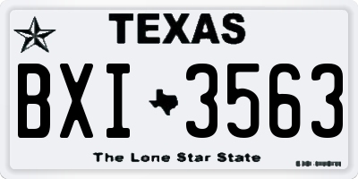 TX license plate BXI3563