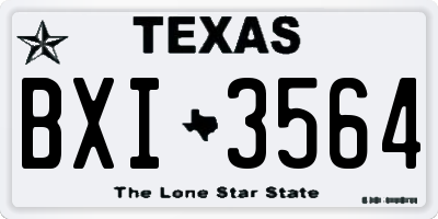 TX license plate BXI3564