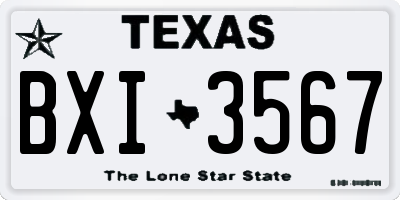 TX license plate BXI3567