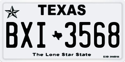 TX license plate BXI3568
