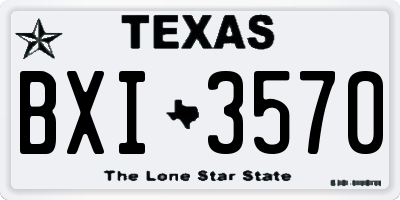 TX license plate BXI3570
