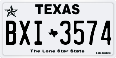 TX license plate BXI3574