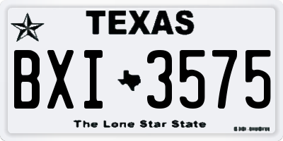 TX license plate BXI3575