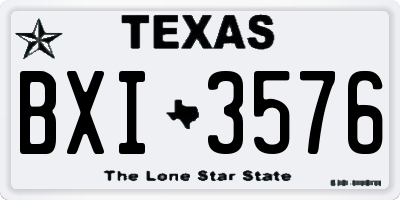 TX license plate BXI3576
