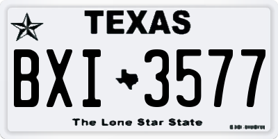 TX license plate BXI3577