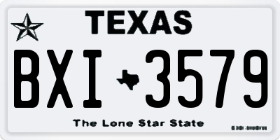 TX license plate BXI3579