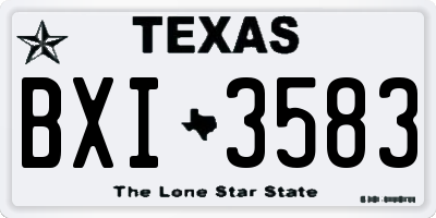 TX license plate BXI3583