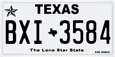 TX license plate BXI3584