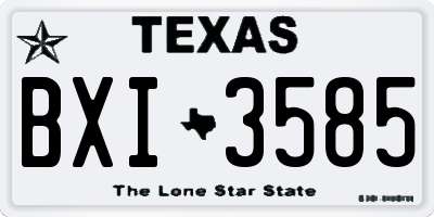 TX license plate BXI3585