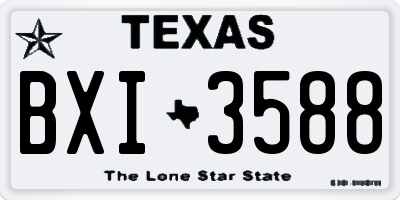 TX license plate BXI3588