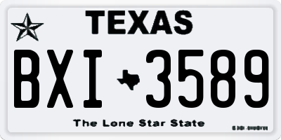 TX license plate BXI3589