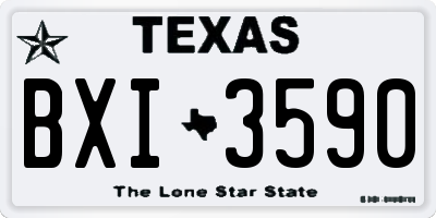 TX license plate BXI3590