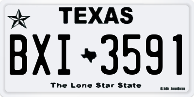 TX license plate BXI3591