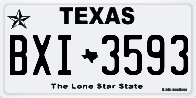 TX license plate BXI3593