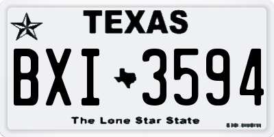 TX license plate BXI3594