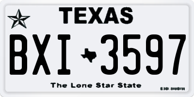 TX license plate BXI3597